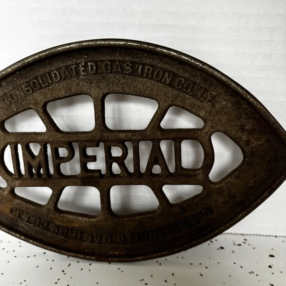 Imperial Consolidated Co Gas Vintage Cast Iron Trivet Decorative Old Stove Top